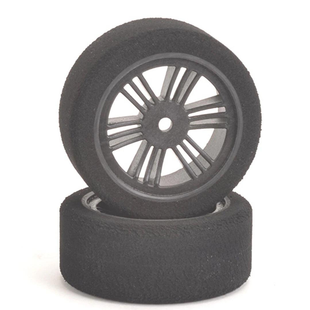 Contact RC J13773 1/10 Foam Front Tires 26mm 37Shore JAP Black Carbon Wheels (2)