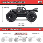 ARRMA - ARA8611V6T2 1/8 NOTORIOUS 6S V6 4X4 BLX Brushless Stunt Truck RTR, Blue