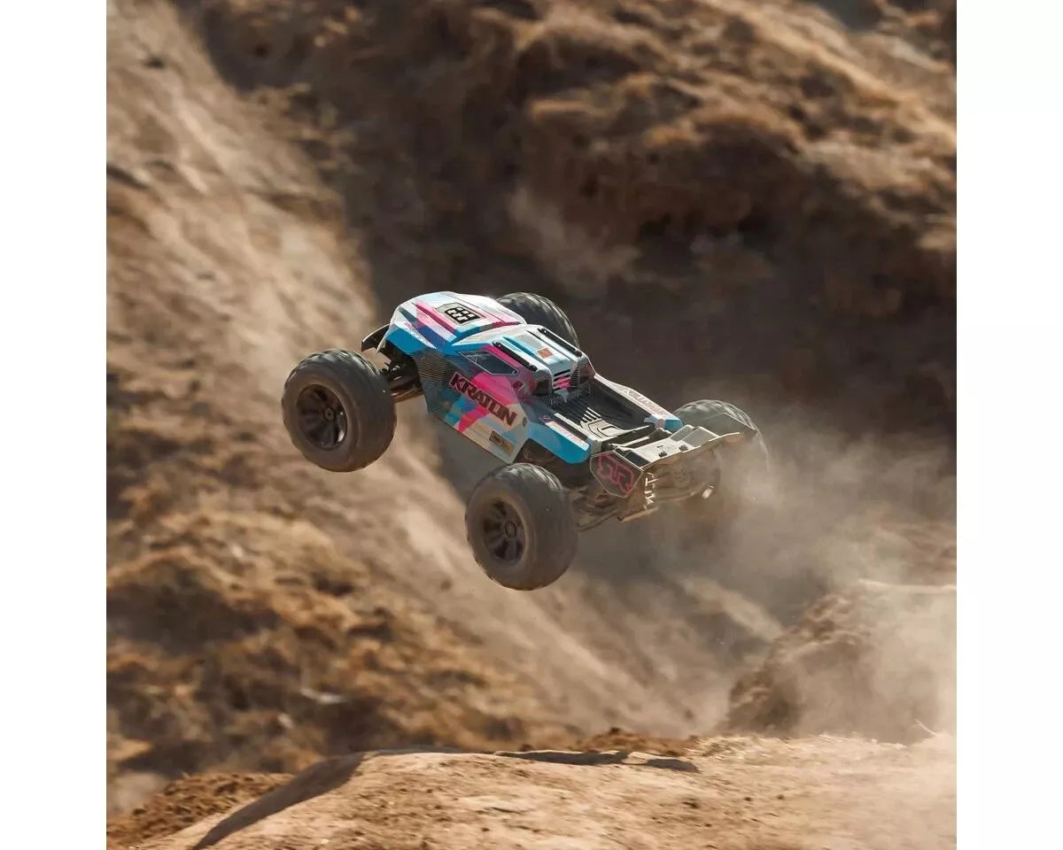 ARRMA ARA8608V6T2 1/8 KRATON 6S 4X4 RTR Brushless Speed Truck, Blue/Pink