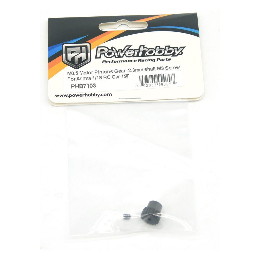 Powerhobby Mod 0.5 2.3mm Bore 19T Pinion Gear Fits Arrma Grom