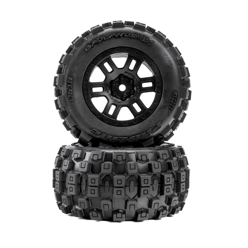 Pro-Line 1030110 Badlands F OR R Tires MTD 12mm Split Six (2): ARRMA M ...