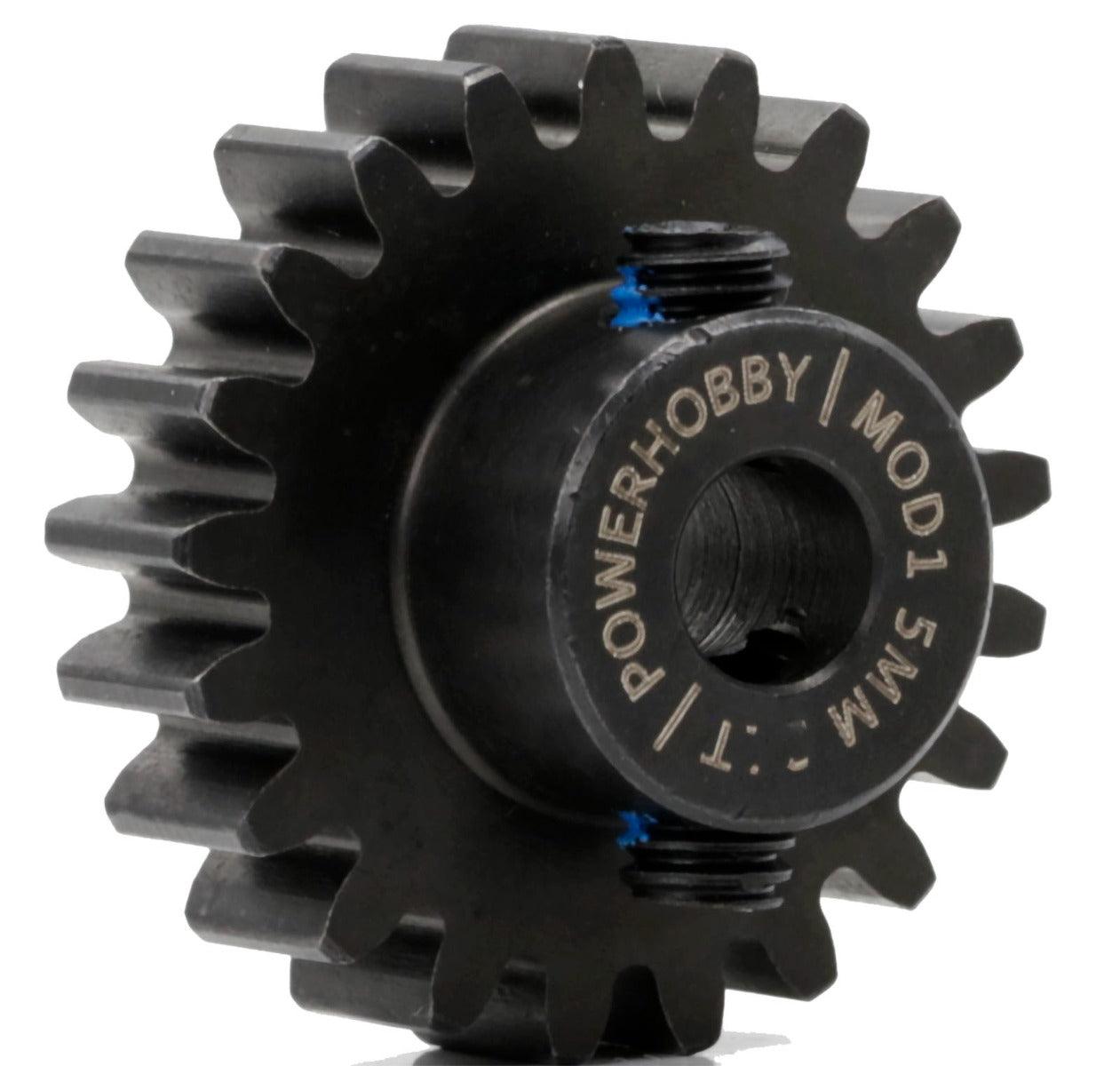 Powerhobby Hardened Steel 21T Mod1 5mm Pinion Gear Mod 1 Speed Run / Drag Racing