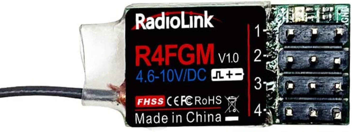 RadioLink R4FGM 2.4Ghz 4 Channels RC Gyro Receiver for Mini RC Cars 1/28